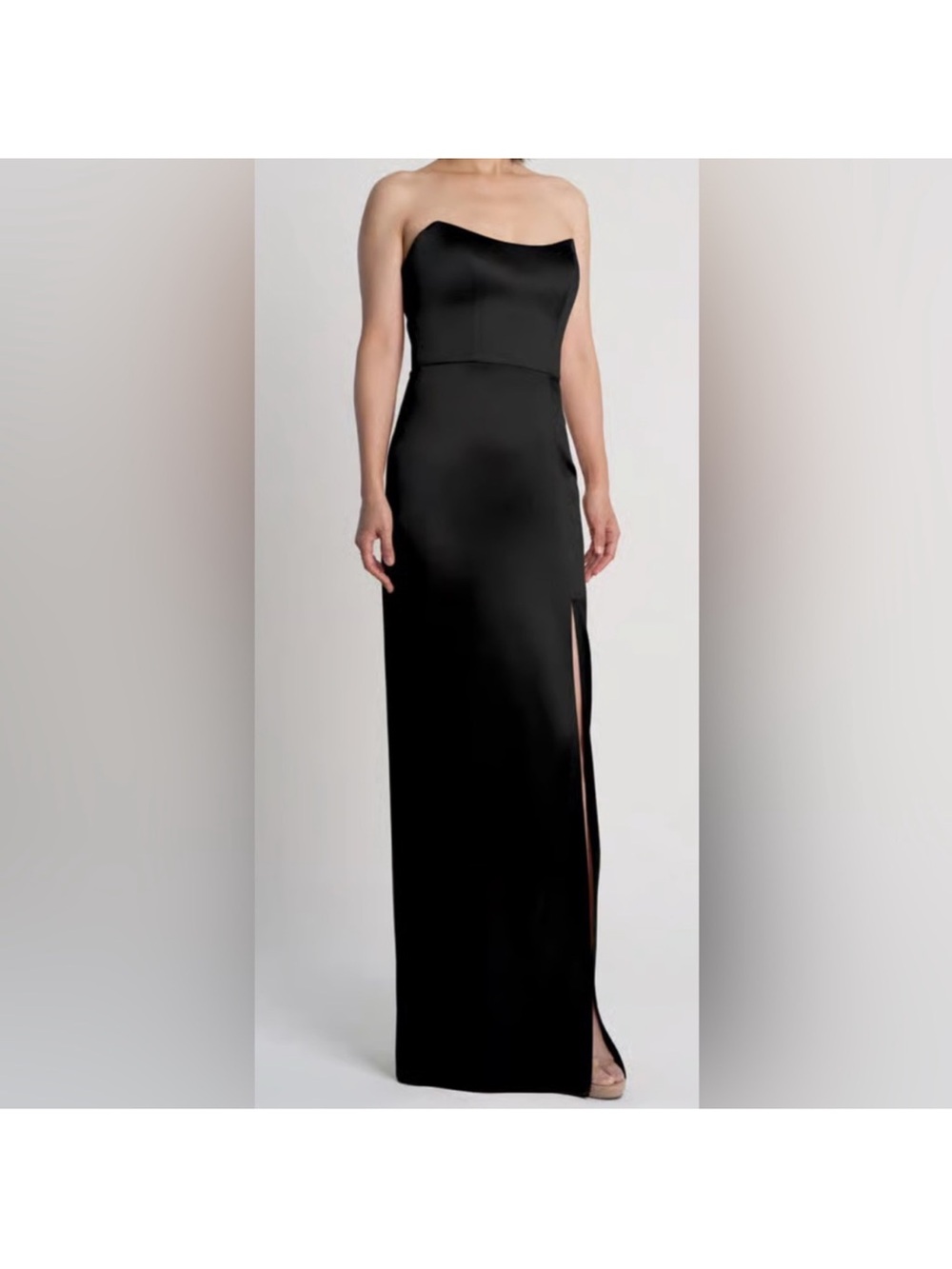 Jenny Yoo Nadia Black Satin Back Crepe
